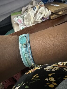 Turquoise Druzy Multi-Strand Wrap Bracelet - Women Jewelry